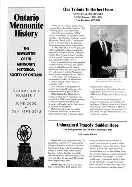 Ontario Mennonite History:Ontmennohistory18-1.Pdf