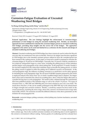 Corrosion-Fatigue Evaluation of Uncoated Weathering Steel Bridges