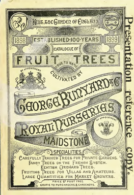 Catalogue of Fruit Trees Cultivated by George Bunyard & Co., Royal