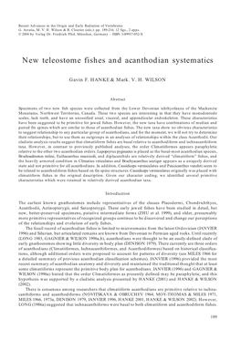 New Teleostome Fishes and Acanthodian Systematics