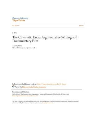 The Cinematic Essay: Argumenative Writing and Documentary Film