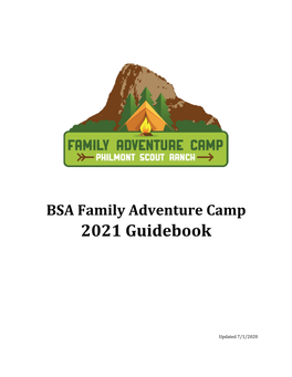 Family Adventure Camp 2021 Guidebook