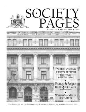 Society Pages and to See It Bursting with More Content Than All Previous Issues to Date