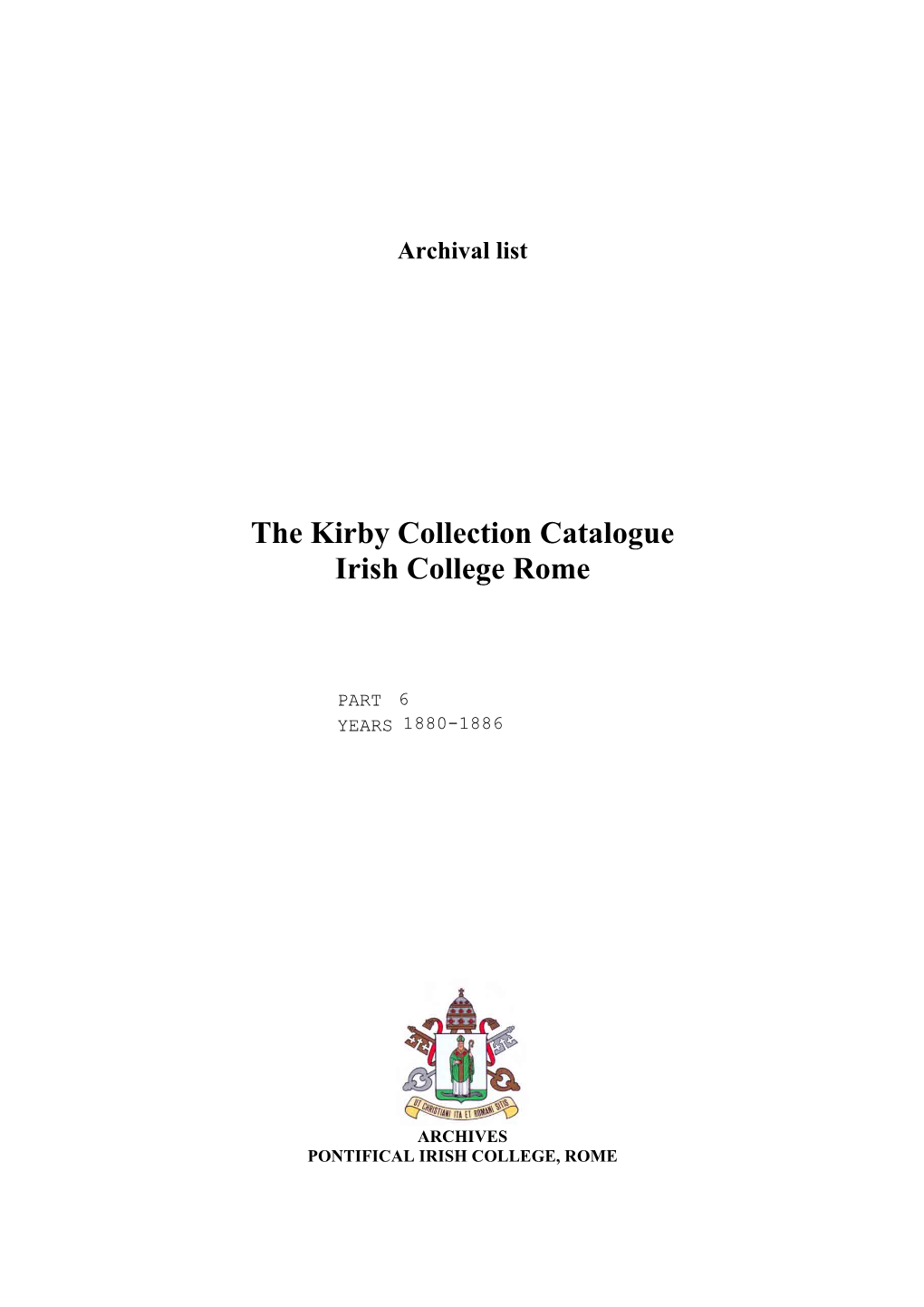 Kirby Catalogue Part 6 1880-1886