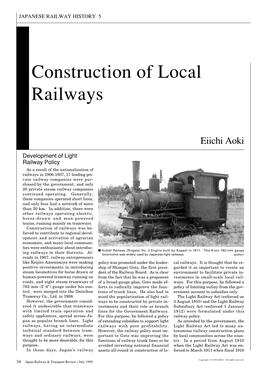 Construction of Local Railways