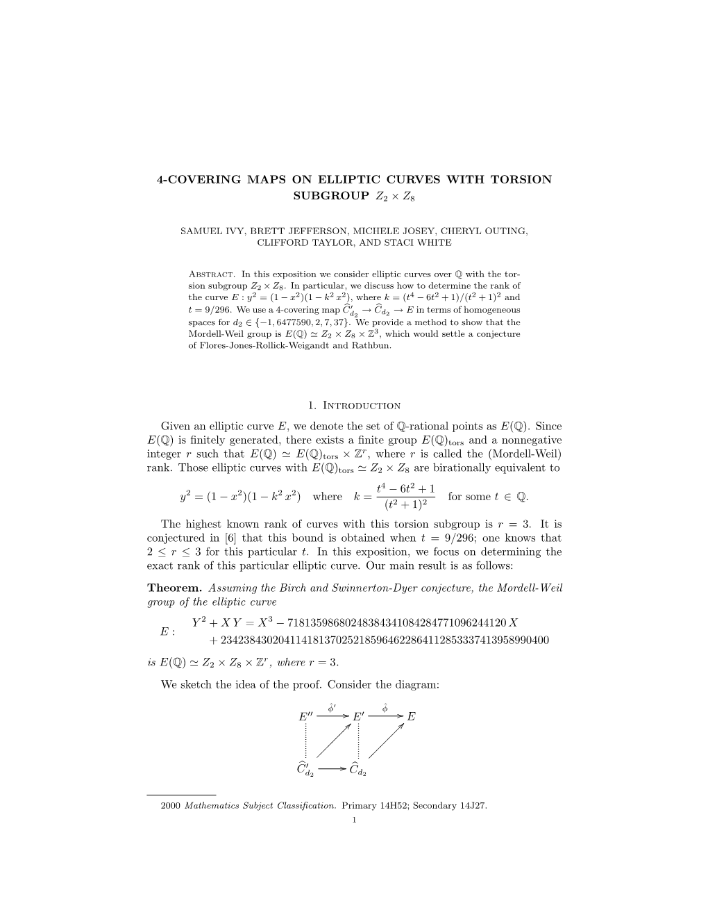 4-Covering Maps on Elliptic Curves with Torsion Subgroup Z2 × Z8