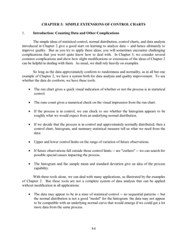 CHAPTER 3: SIMPLE EXTENSIONS of CONTROL CHARTS 1. Introduction