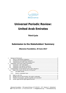 Universal Periodic Review: United Arab Emirates