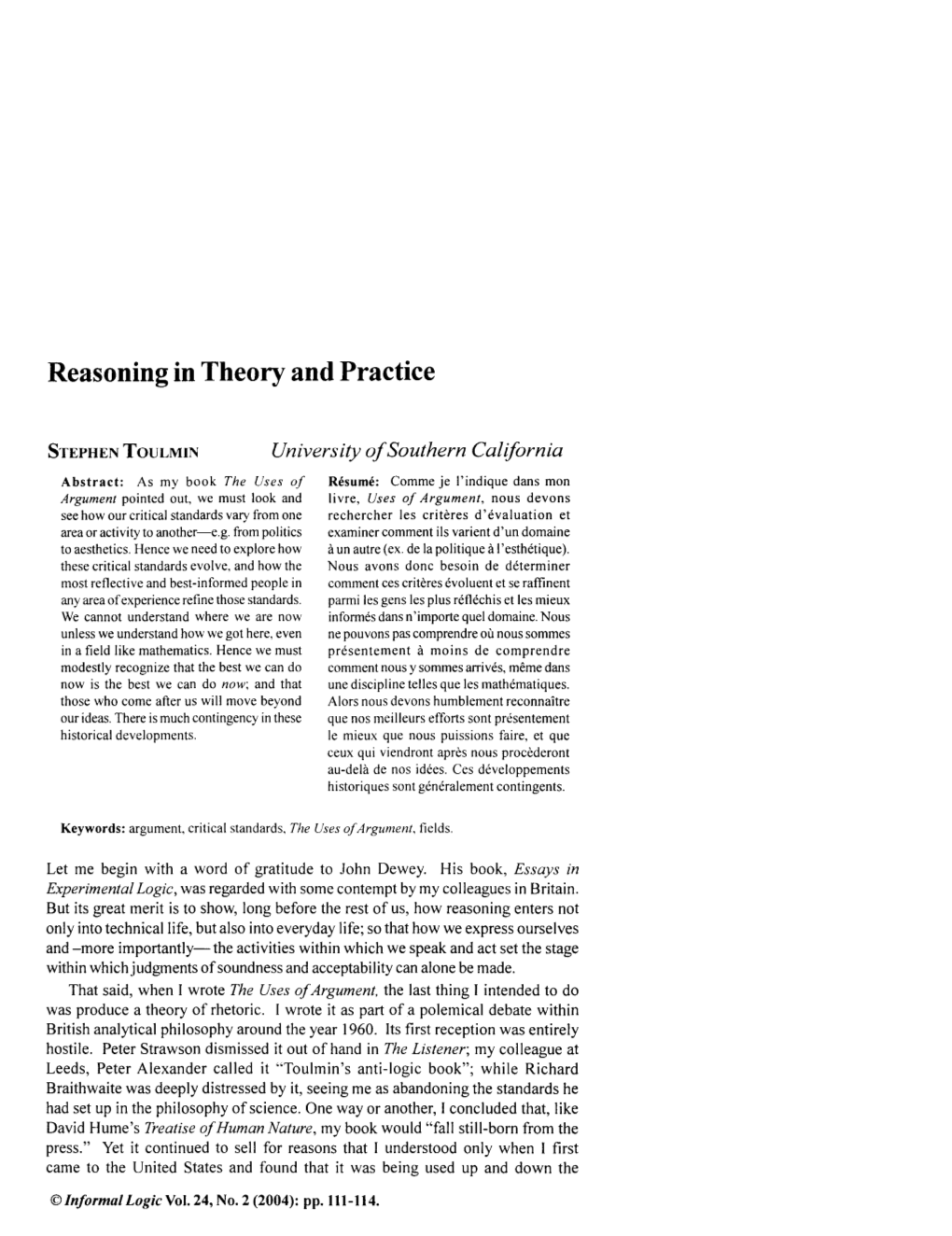 Reasoning in Theory and Practice