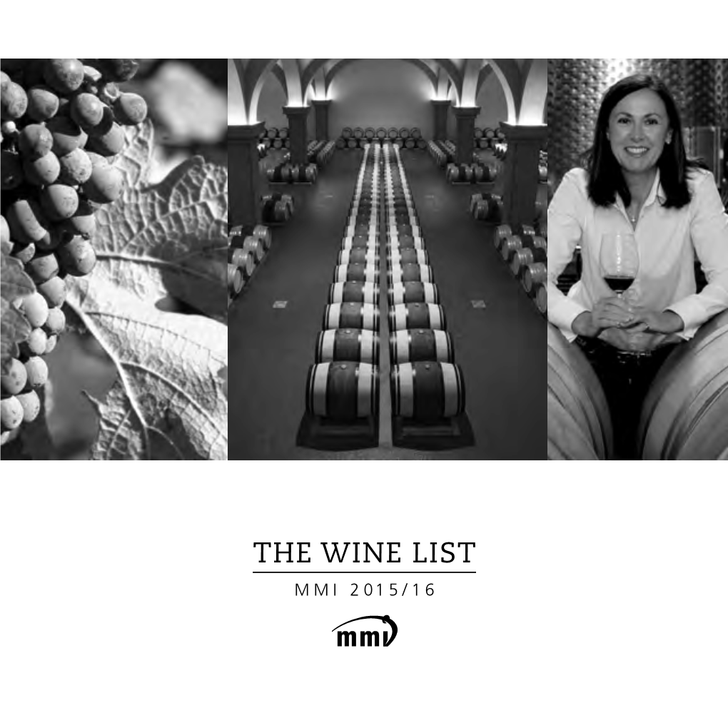 The Wine List Mmi 2015/16 Contents