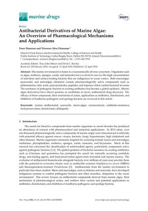 Antibacterial Derivatives of Marine Algae: an Overview of Pharmacological Mechanisms and Applications