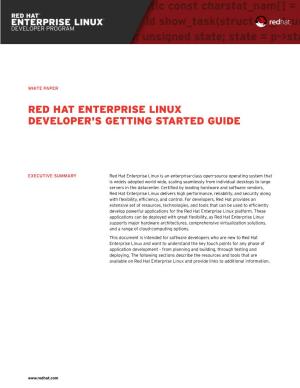 Red Hat Enterprise Linux Developer's Getting Started Guide