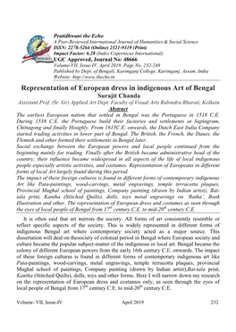 Representation of European Dress in Indigenous Art of Bengal Surajit Chanda Assistant Prof
