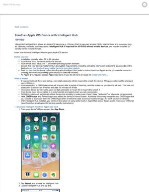 Enroll an Apple Ios Device with Intelligent Hub Verview