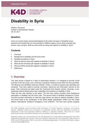 Disability in Syria