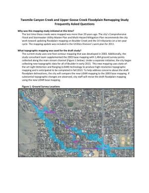 Twomile Canyon Creek and Upper Goose Creek Floodplain Remapping Study Frequently Asked Questions