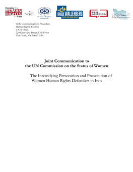 Joint Communication to the UN Commission on the Status of Women