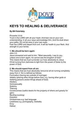 Keys to Healing & Deliverance