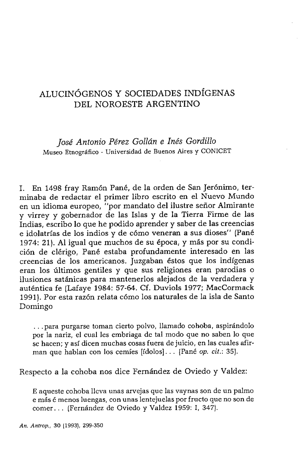 ALUCINÓGENOS Y SOCIEDADES INDÍGENAS Y Virrey Y Gobernador