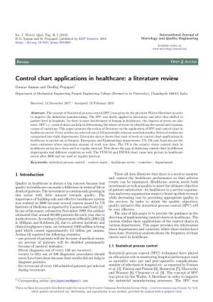 Control Chart Applications in Healthcare: a Literature Review