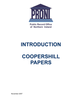 Introduction to the Coopershill Papers Adobe
