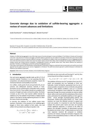Concrete Damage Due to Oxidation of Sulfide-Bearing Aggregate: a Review of Recent Advances and Limitations
