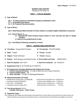 Remainder of Umpqua North Burned Area Report