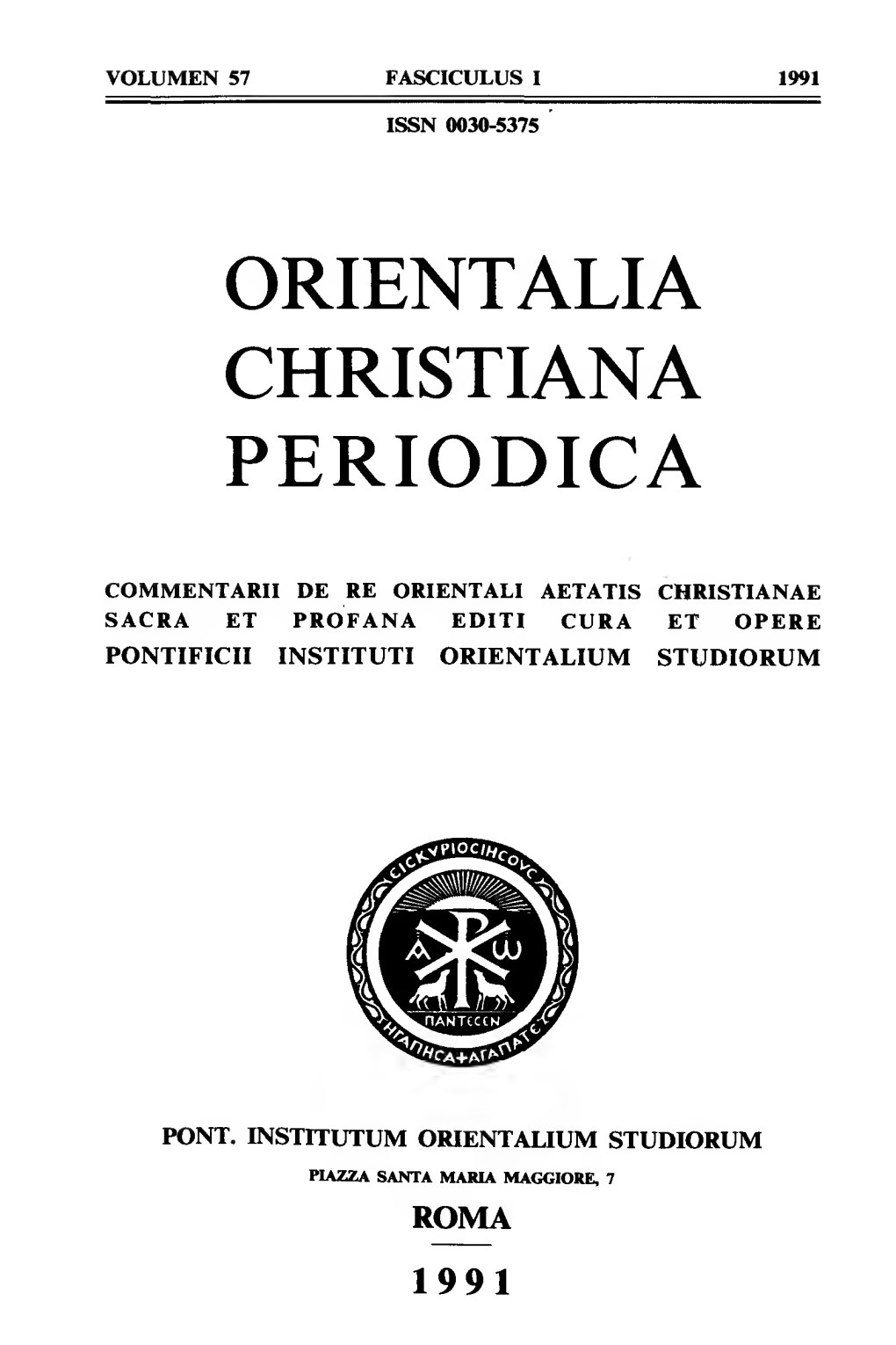 Orientalia Christiana Periodica