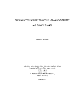 The Link Between Smart Growth in Urban Development
