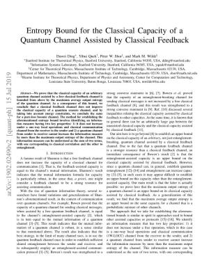Entropy Bound for the Classical Capacity of a Quantum Channel Assisted by Classical Feedback