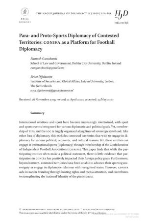 CONIFA As a Platform for Football Diplomacy