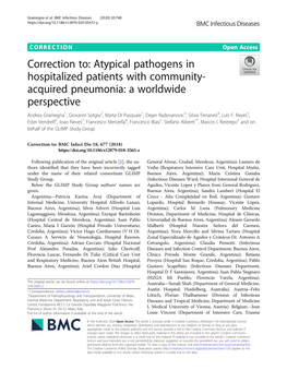 Atypical Pathogens in Hospitalized Patients with Community
