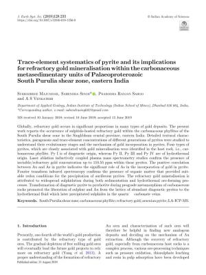 Trace-Element Systematics of Pyrite and Its Implications for Refractory