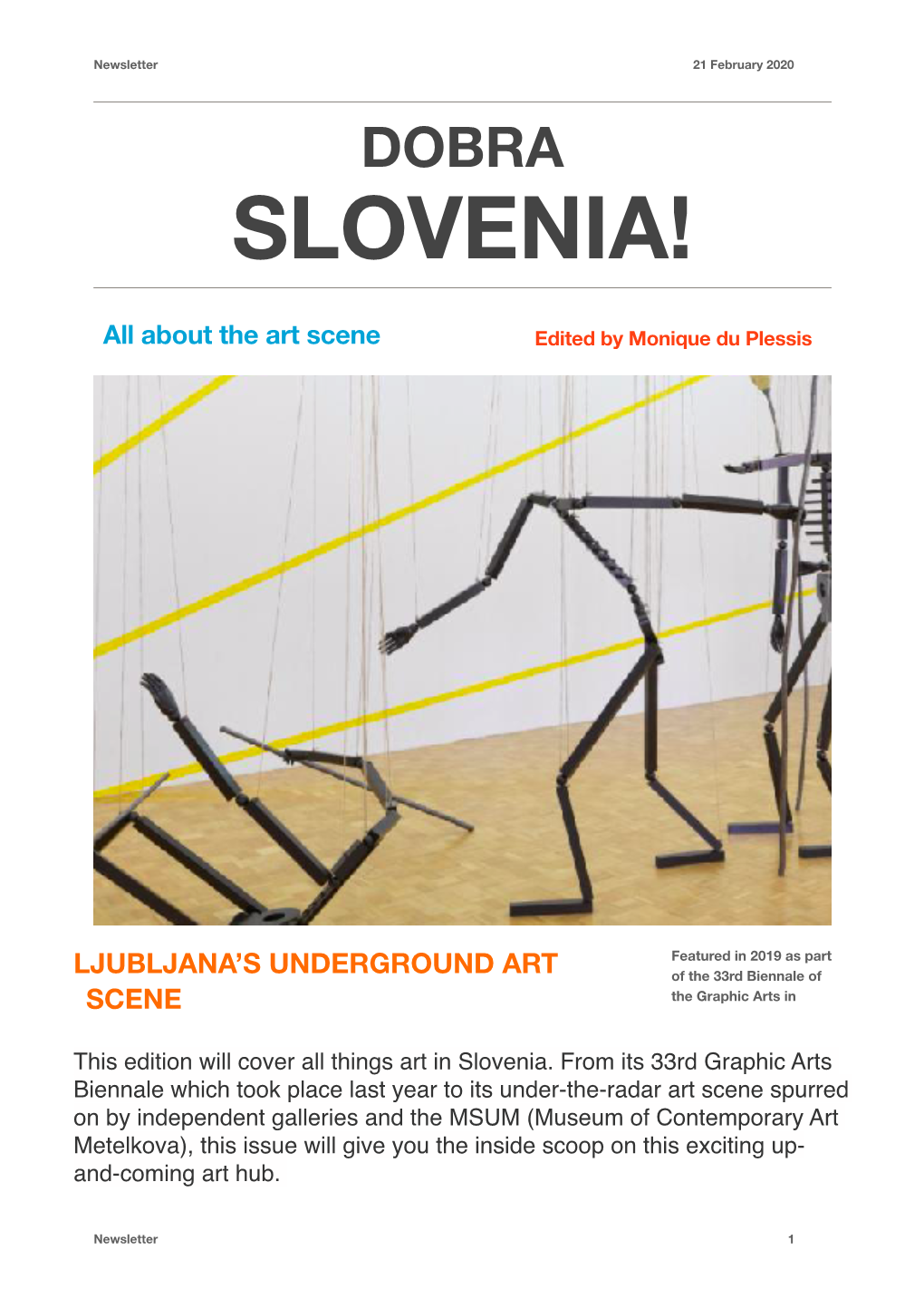 Dobra Slovenia! Newsletter: 21 February 2020