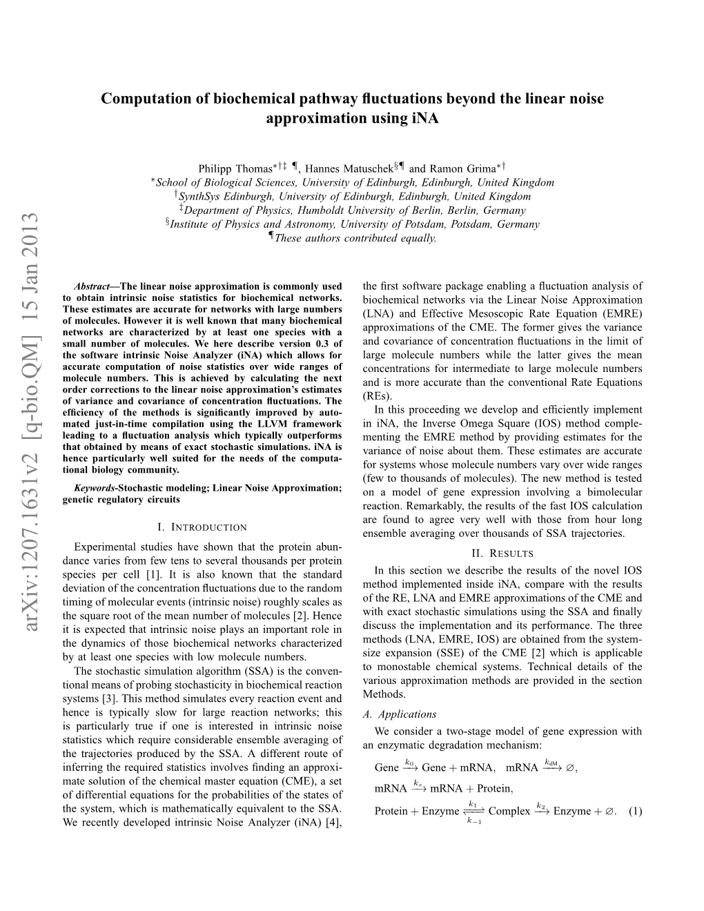 Computation of Biochemical Pathway Fluctuations Beyond the Linear Noise Approximation Using