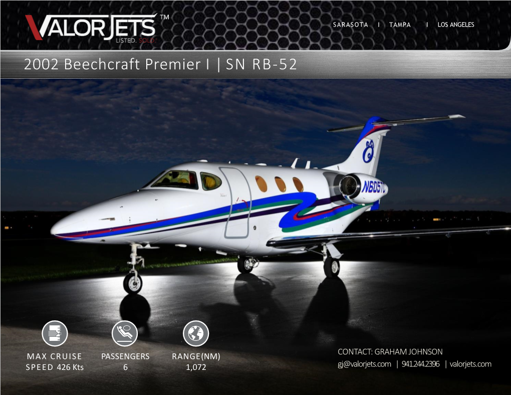 2002 Beechcraft Premier I | SN RB-52