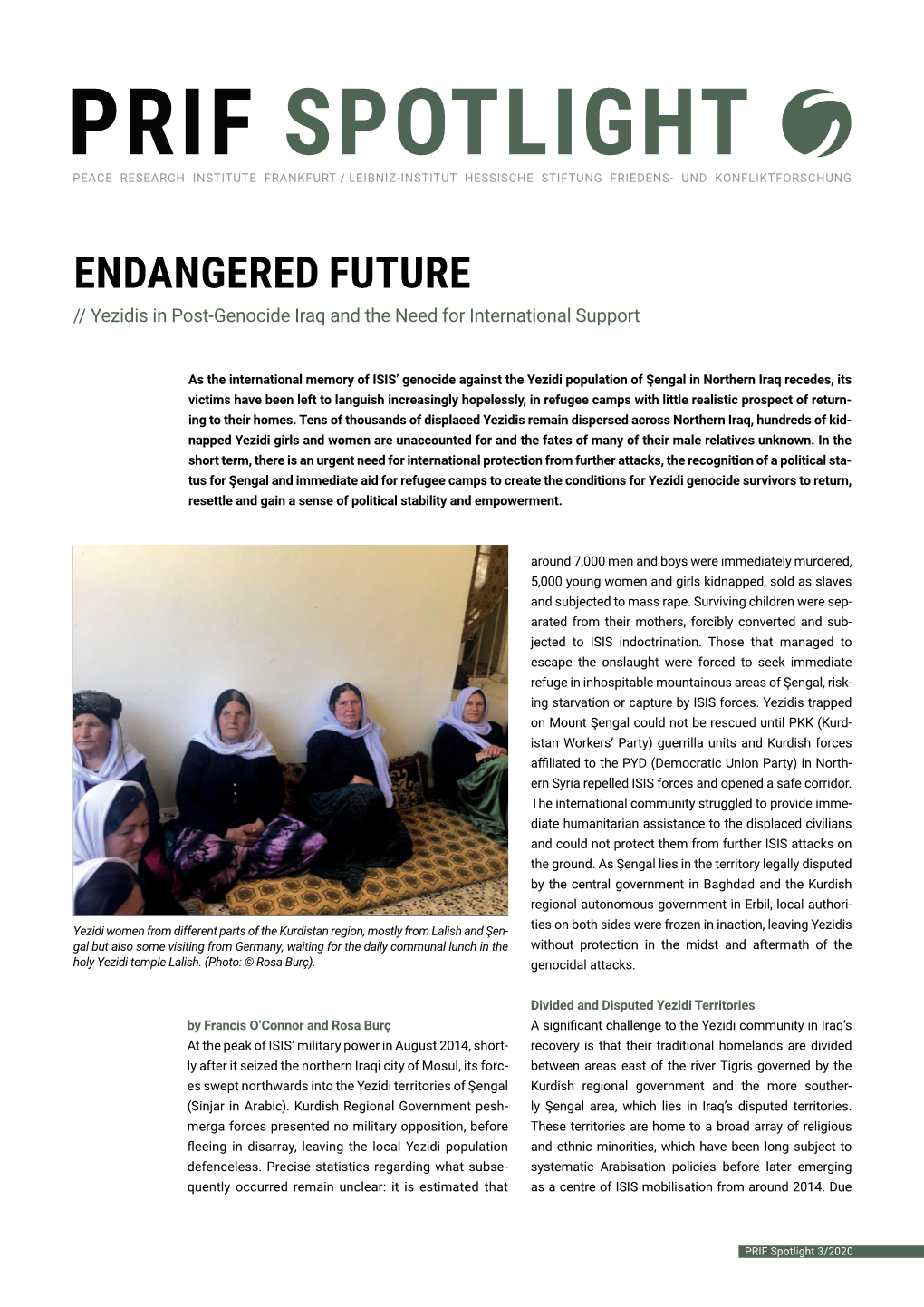 Endangered Future. Yezidis in Post-Genocide Iraq and the Need