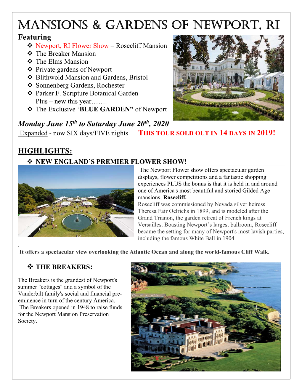 Mansions & Gardens of Newport, Ri