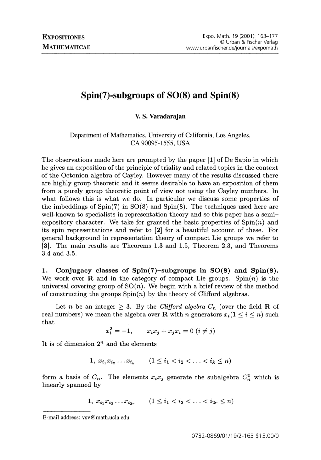 Spin(7)-Subgroups of SO(8) and Spin(8)