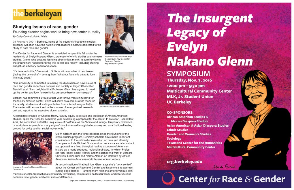 The Insurgent Legacy of Evelyn Nakano Glenn