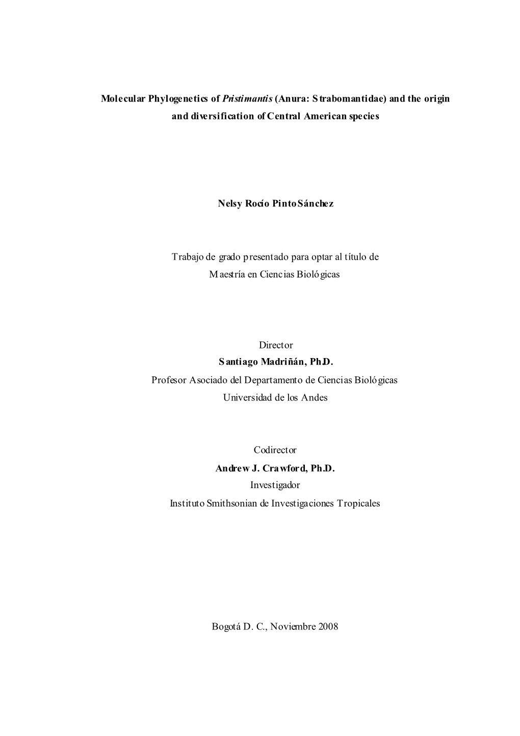 Molecular Phylogenetics of Pristimantis (Anura: Strabomantidae) and the Origin and Diversification of Central American Species