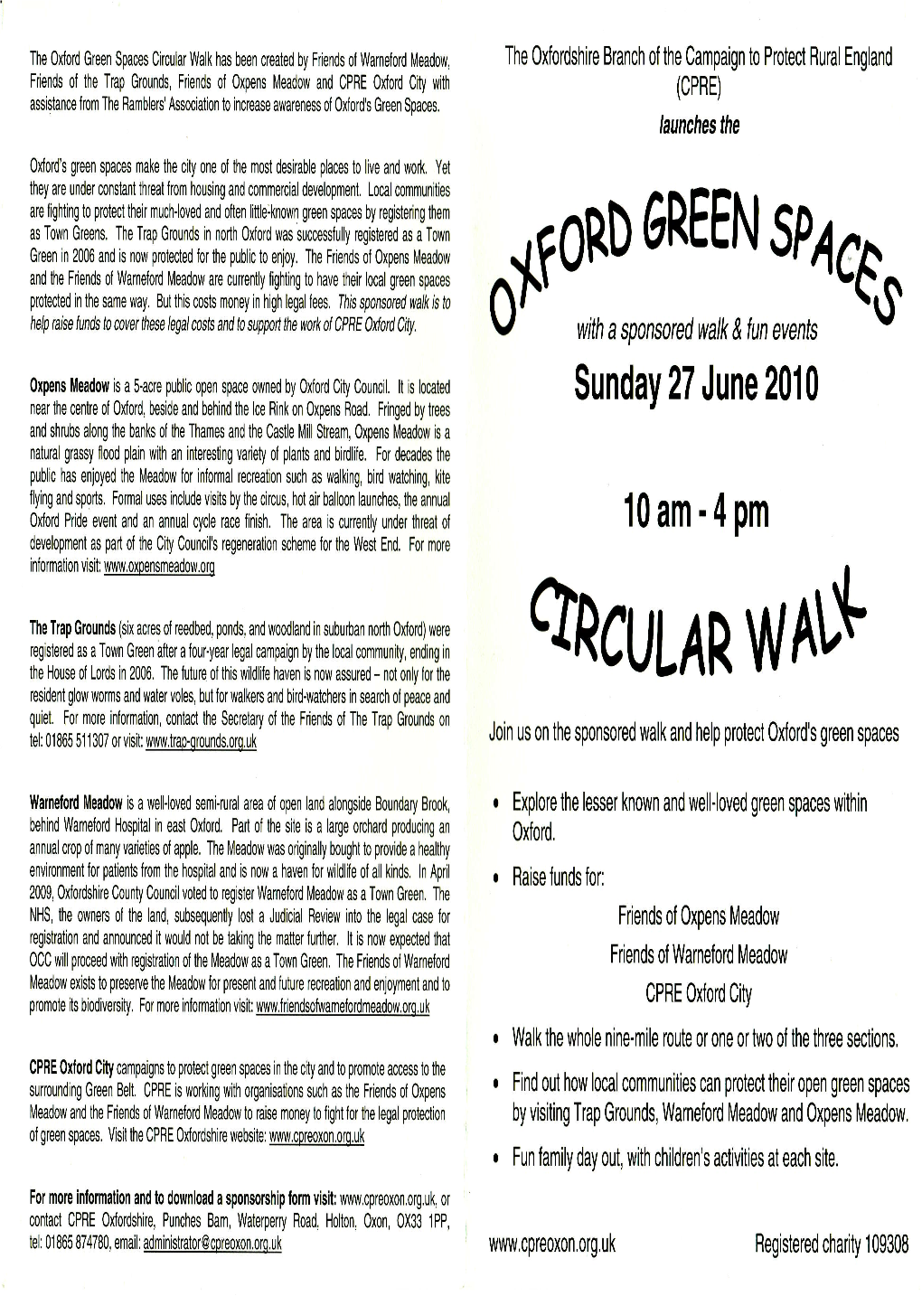 Oxford Green Spaces Walk