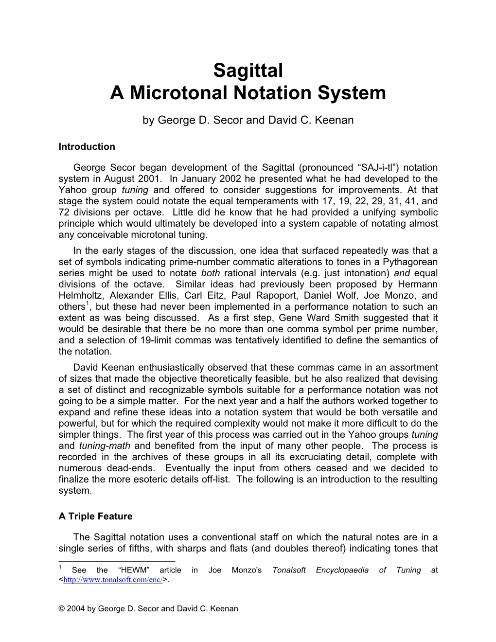 Sagittal a Microtonal Notation System