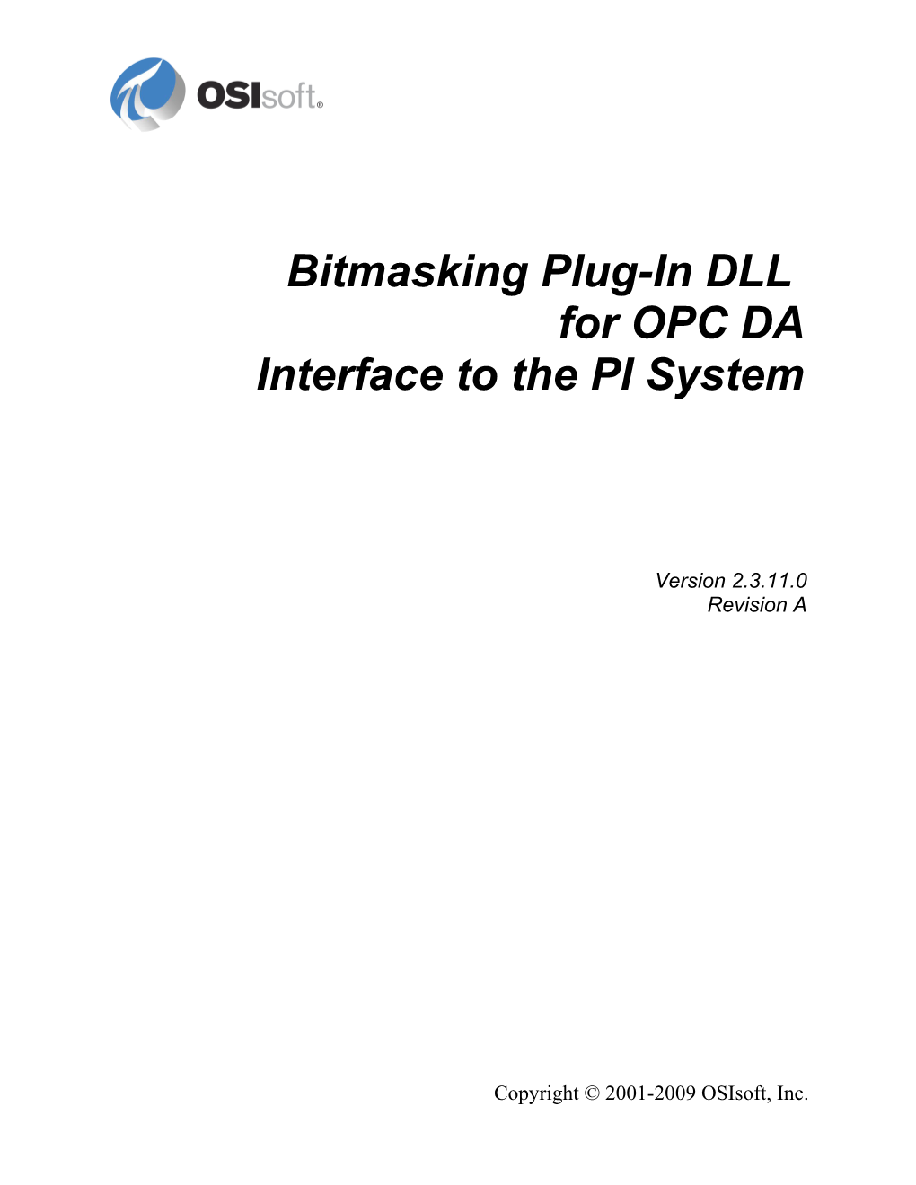 Bitmasking Plug-In DLL for OPC DA Interface to the PI System