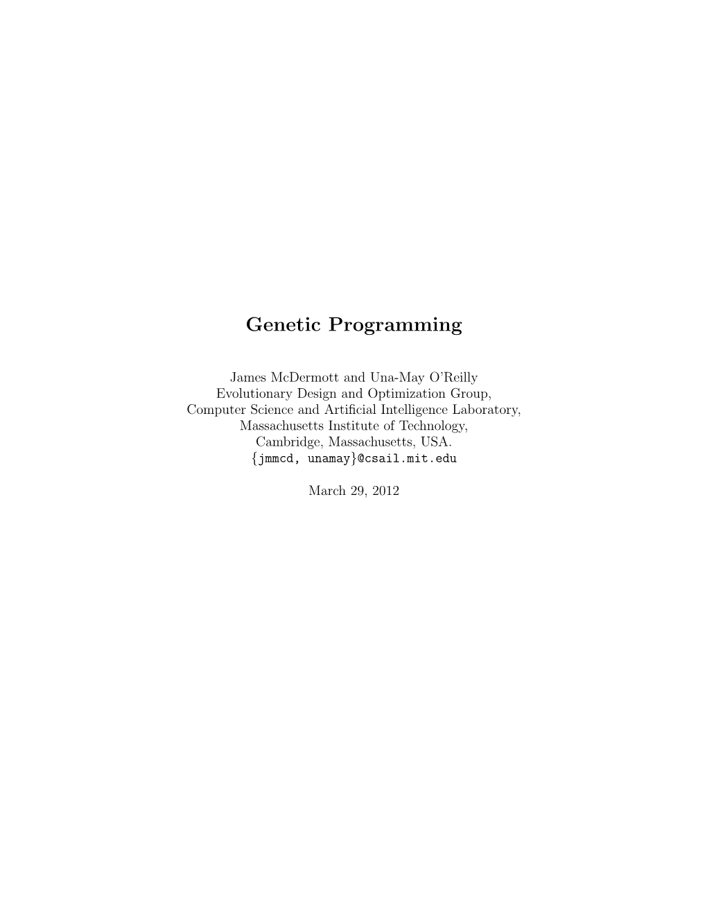 Genetic Programming