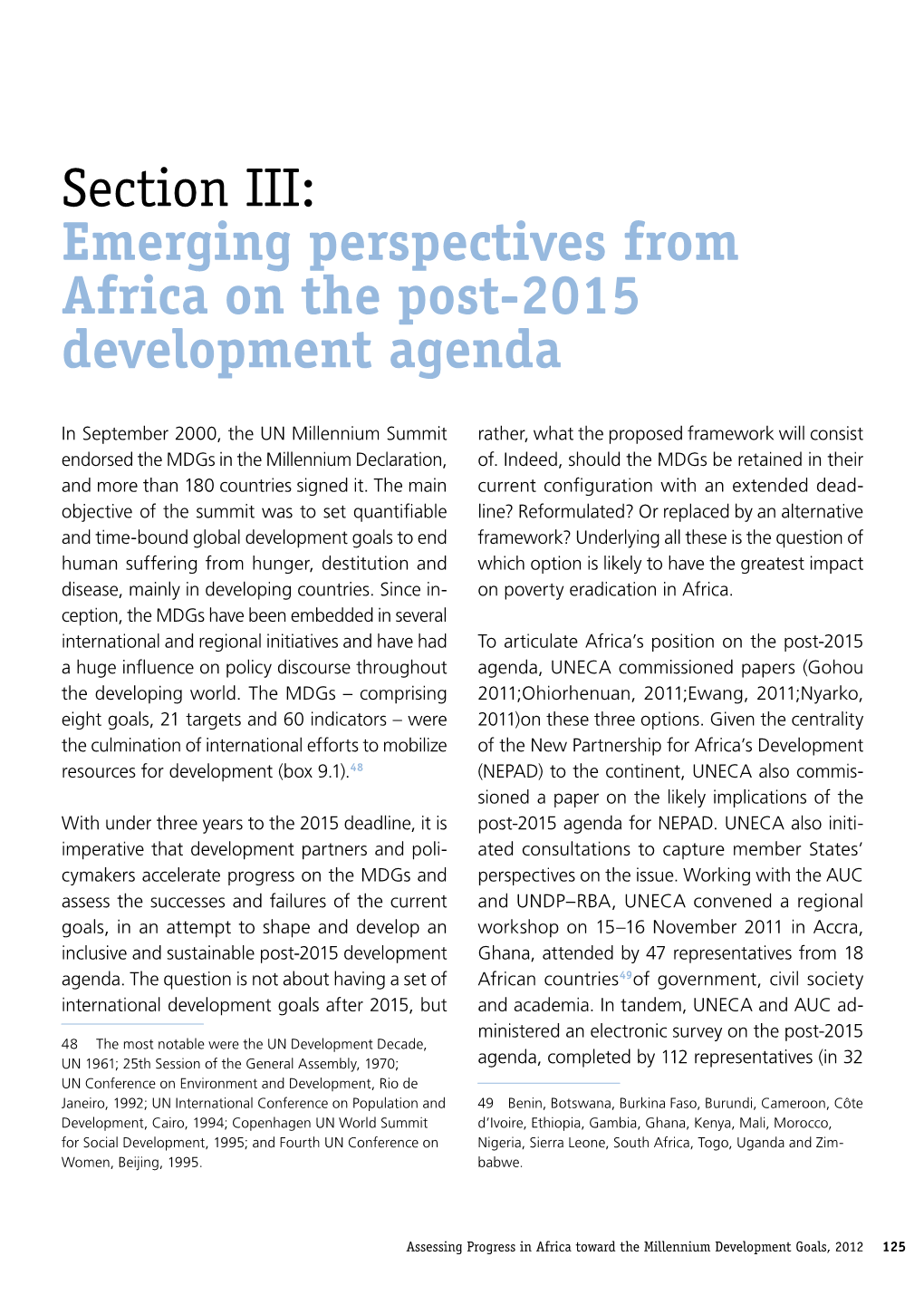 Emerging Perspectives from Africa on the Post-2015 Development Agenda