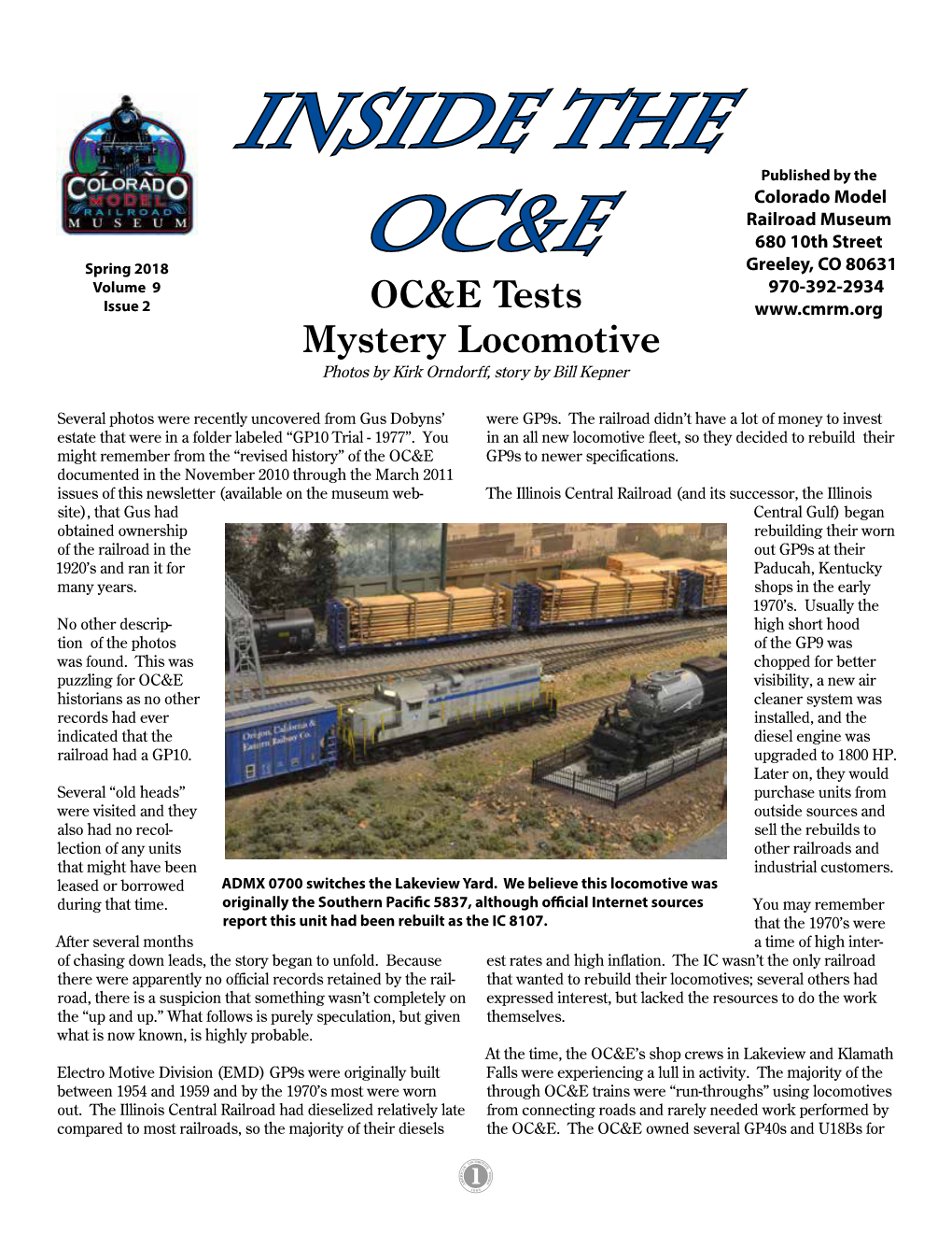 OC&E Tests Mystery Locomotive