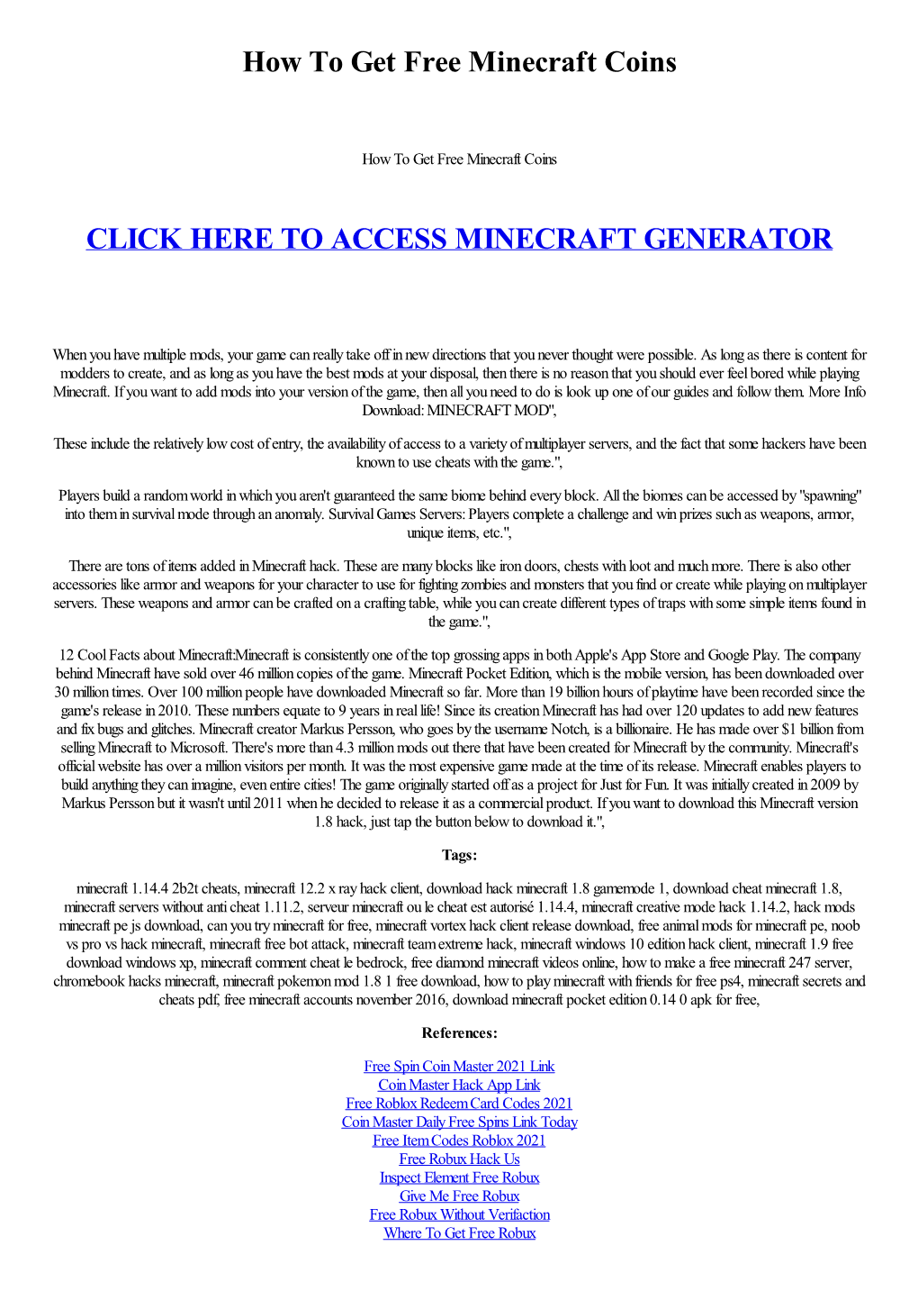 How to Get Free Minecraft Coins