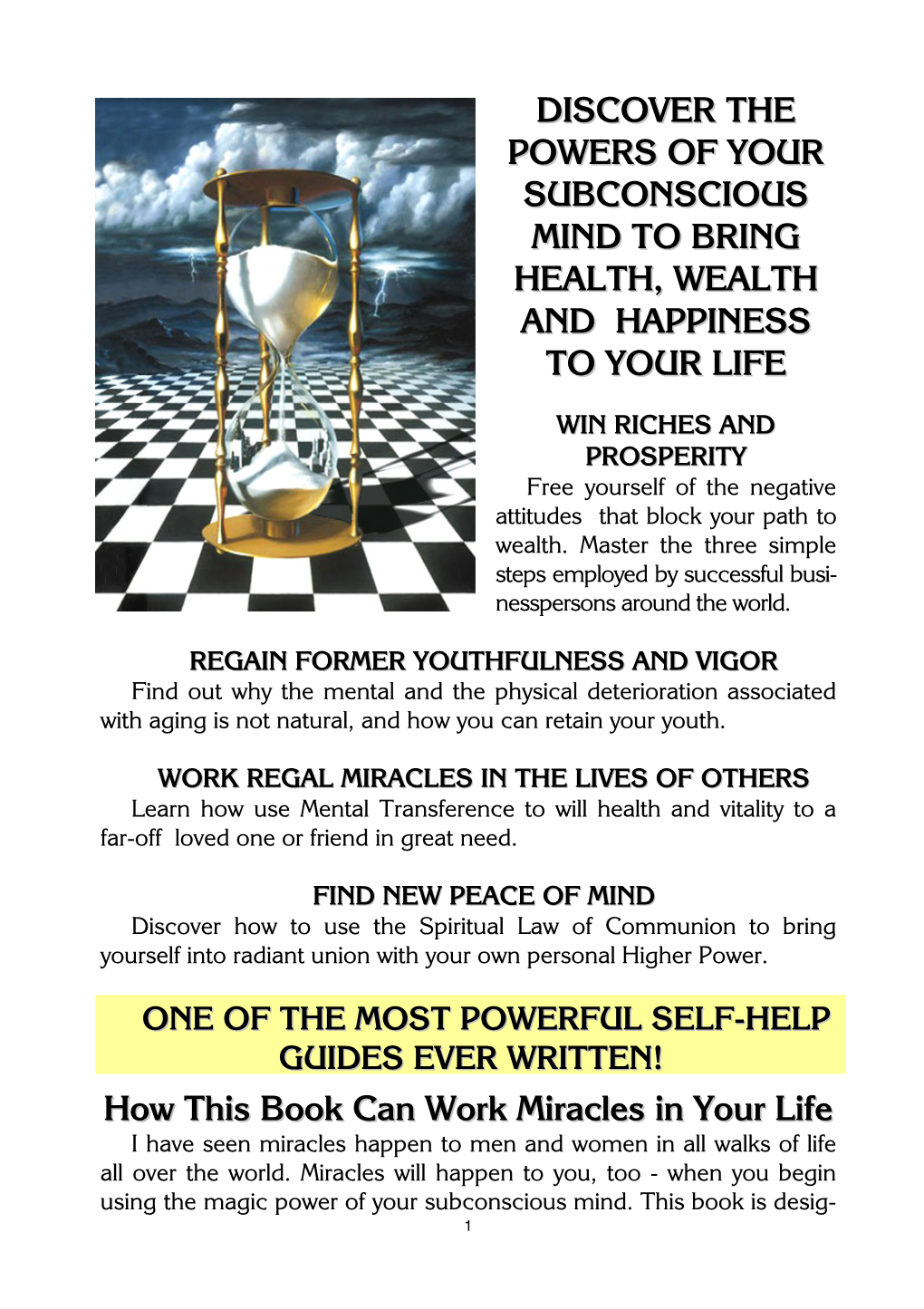 Discover the Powers of Your Subconscious Mind to Bring Health, Wealth and Happiness to Your Life