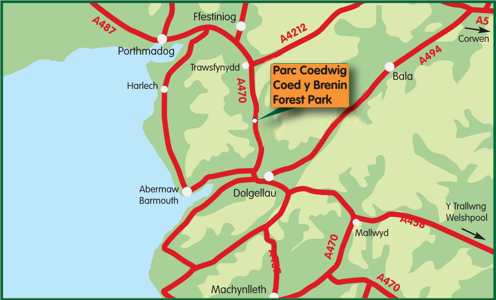 Coed Y Brenin Location